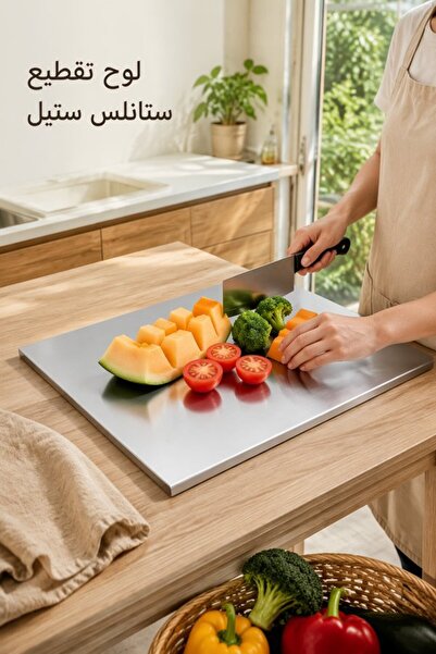Generic لوح تقطيع من الفولاذ المقاوم للصدأ غير قابل للانزلاق، غطاء لطاولة الم...