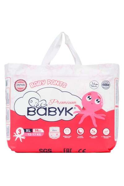BABY K BABYK BABYK PREMIUM Baby Pants XL 38 Pieces, 12 - 17 Kg – 12 Hour Prot...