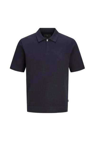 Jack & Jones 12295861 Jprblamilano Ανοιξιάτικο Πλεκτό Μπλουζάκι Πόλο με Φερμο...