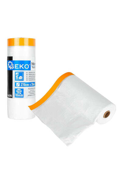 GEKO Folie protectoare pentru vopsire cu bandă adezivă, 270 x 20 m / 18 mm, G...