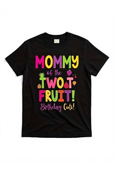 799 تي شيرت نسائي بطبعة "Mommy Of The TWO Fruit" بأكمام قصيرة وياقة دائرية، خ...