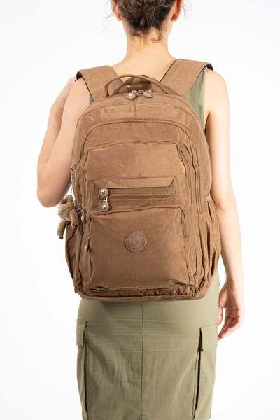 571 Collections Çanta Ultra Light Multi-Pocket Waterproof Backpack Unisex Tan...