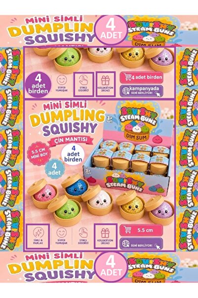 OYUNCAKSAHİLİ Çin Mantısı Dumpling Dev 4 Adet Birden Küçük Skuşi 5.5cm Çin Ma...