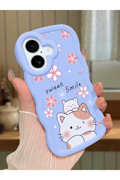 Hontinga iPhone 16 Plus Compatible Case with Camera Protector Blue Silicone C...