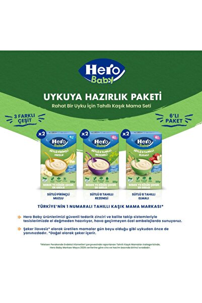 Hero Baby Tahıllı Gece Serisi Kaşık Mama x6 Adet Karma Deneme Paketi