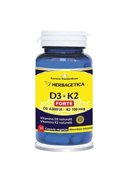 herbagetica Vitamina D3 + K2 Forte - Herbagetica, 30 capsule