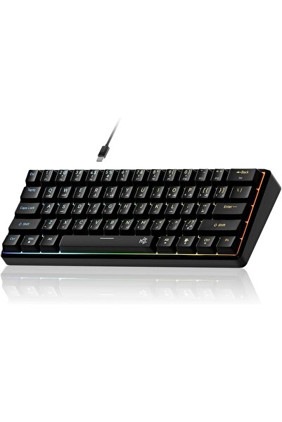 DuneVoyager لوحة مفاتيح ميكانيكية للألعاب، 61 مفتاحًا، إضاءة خلفية RGB قابلة ...