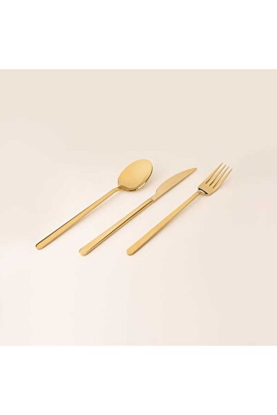 Evidea Kitchen Raya 18 Piece Fork Spoon Knife Set - Gold