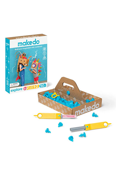 Makedo Explore, set de construcție din carton, 50 de piese