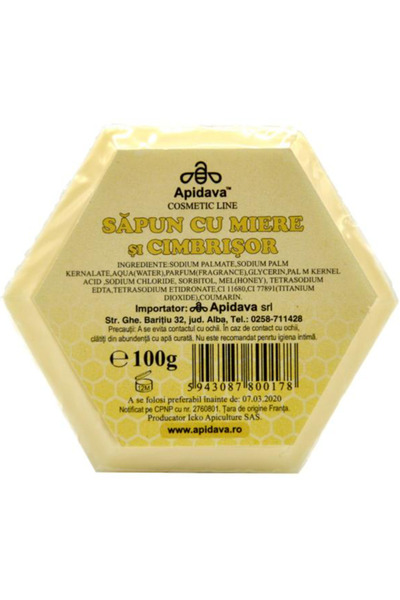Apidava Sapun cu Miere si Cimbrisor Apidava, 100g