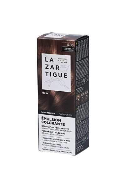 Lazartigue Emulsie colorantă, Vopsea permanentă de păr, 5.00 Castan deschis, ...