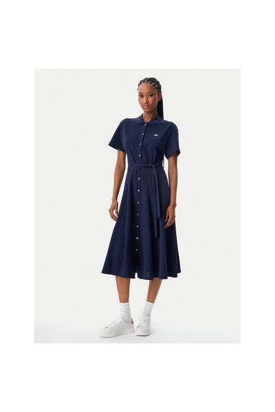 Lacoste Γυναικείο Πουκαμισοφόρεμα EF9621 Ναυτικό Μπλε