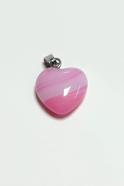 ZERO LAND Ilkestor Agate Heart Natural Stone Pendant Small 1.5 cm (172957) - ...