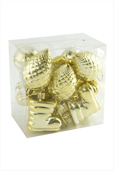 ZERO LAND Ilkestor 11 Pieces Flat Cici Christmas Tree Ornament (182403) - Yellow