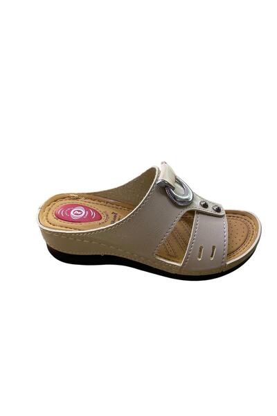 Polikam Women's Wedge Heel Moon Buckle Slippers