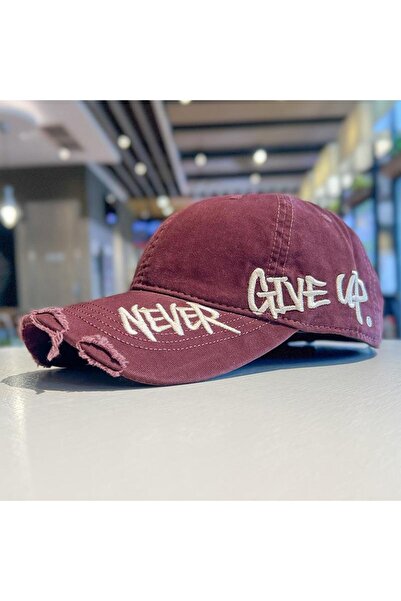 valkyrie قبعة بيسبول مطرزة باللون الأحمر الداكن للجنسين من Never Give Up قابل...