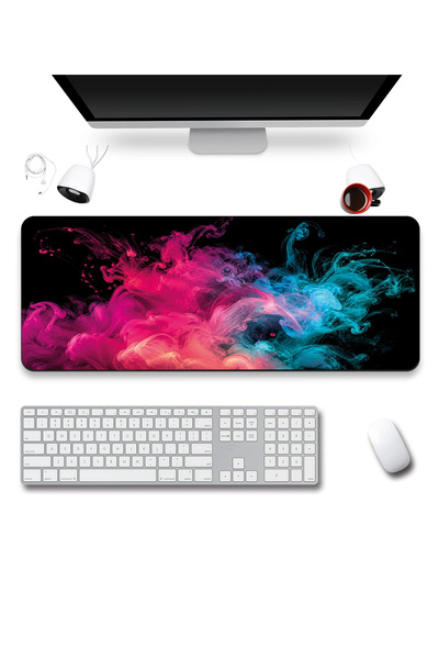 SonicTouch Keyboard Mousepad 40X90Cm Neon Smoke Dance Seamless Smooth Liquid-...
