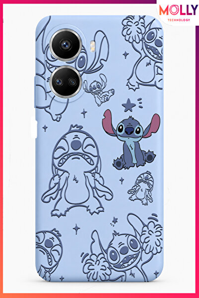 Molly HUAWEİ NOVA 10 SE İçin Bebe Mavisi Stitch Tatlı Çılgınlık Desenli Silik...