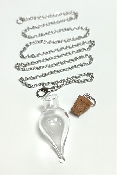 ZERO LAND Ilkestor Mushroom Cap Empty Jar Live (15549) Necklace-Silver Color