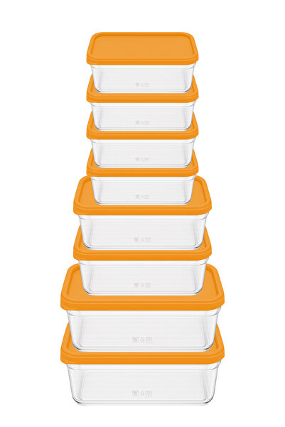 mega export 8 Parça Saklama Kabı Seti 3 Litre | 4x200 ml + 2x400 ml + 2x700 m...
