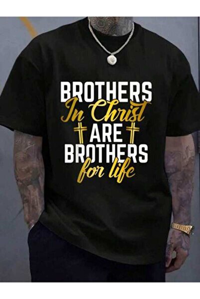 799 تي شيرت قطني 100% بطباعة "In Christ Are Brothers For Life Brother" للرجال...