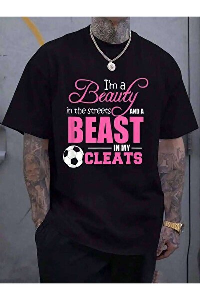 45 BPM 100% Cotton Beauty The Streets Beast In My Cleats Soccer Men's Black V...