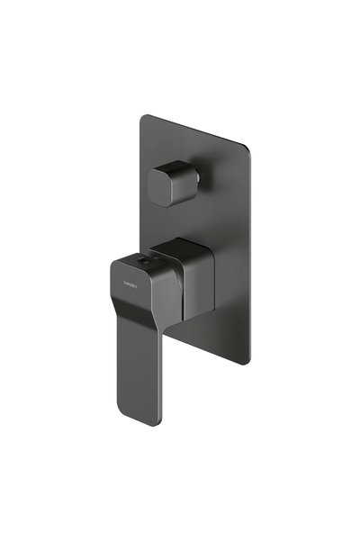 Omnires Baterie de cadă-duș încastrată Slide Graphite cu corp integrat