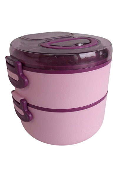 Noki Kids Paslanmaz Çelik Beslenme Kabı Pembe– Çocuk Lunch Box, Sızdırmaz Yem...
