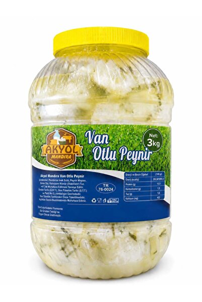 Akyol MANDIRA Van Otlu İnek Peyniri Salamura 3 Kg. (inek)