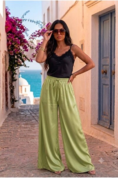 Azara Women's Wide Leg Pants in Silk and Viscose, One Size / Plus Size
