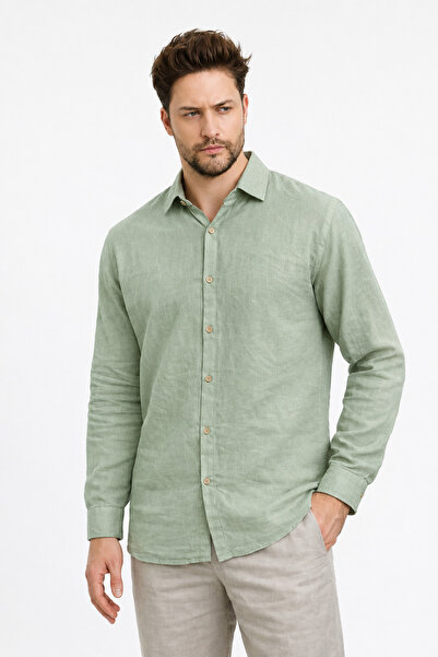 Heaven Ephesus Men's Shirt - Linen Long Sleeve Shirt with Cuffs - 4760