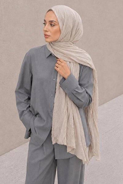 AFVENTE Vual Crash Shawl Beige