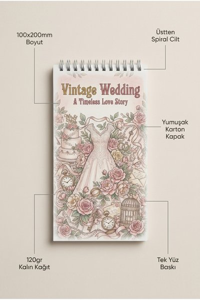 Pink Swan Craft Vintage Wedding: a Timeless Love Story Coloring Book - Bag/Pocket Size - 10X20 cm
