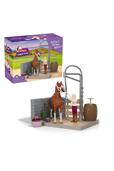 SCHLEICH Set de figurine, Spălătorie de cai, Club de cai