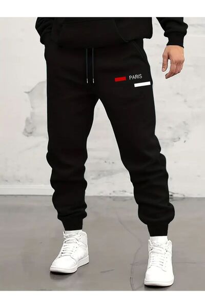 classy moda Unisex Lettering Front Printed 2 Thread Combed Cotton Baggy Trousers