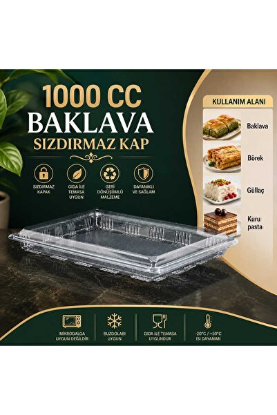 isopack 40 adet Kullan At Tek Kullanımlık Plastik Sızdırmaz 1000 GR CC Şeffaf...