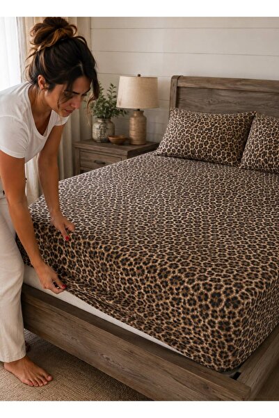 Sheri Home Lastikli Çarşaf Seti– Kaymaz Tam Geçmeli Fitted Sheet –Premium Pamuk 100x200/ 180x200 / 200x200LEO