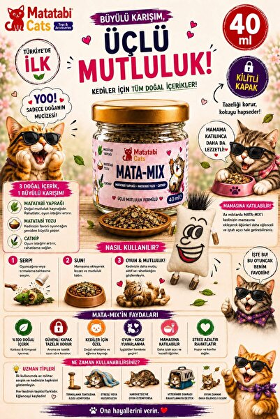 MATATABİ CATS MATAMIX (Matatabi yaprağı,matatabi tozu,premium catnip/kedi nan...