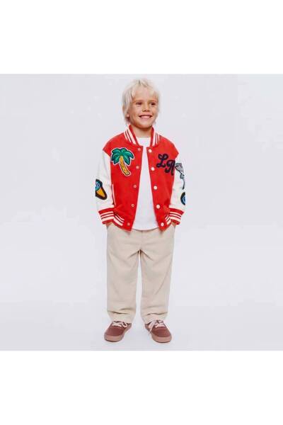 mirkidsclub Unisex Kids' Punch Embroidered Premium Snap Fastener - Bomber Col...
