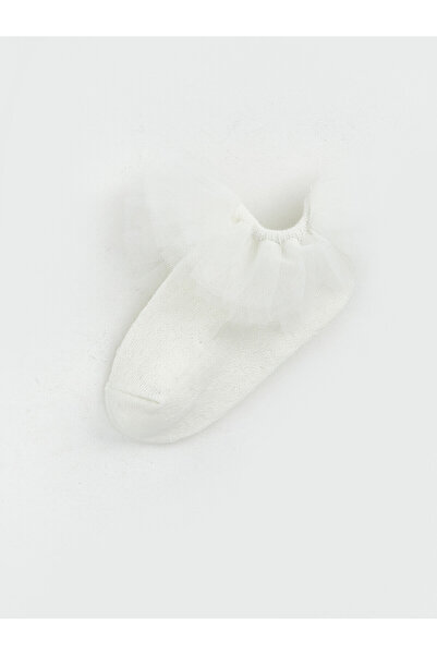 LC Waikiki Nevavm Farkıyla Lcw Baby White Lace Detailed Baby Girl Booties Socks