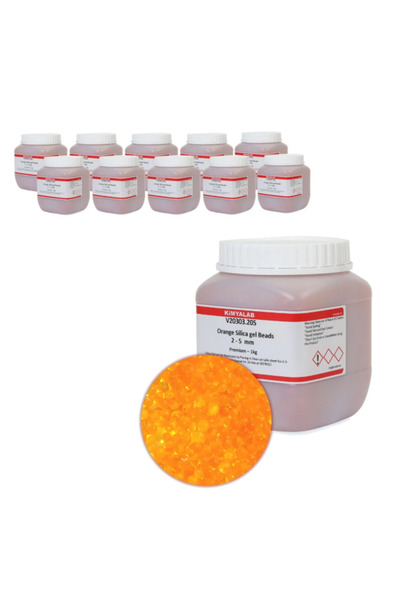 KimyaLab Silikajel Turuncu Nem Alıcı 1 Kg - İndikatörlü 10 Adet