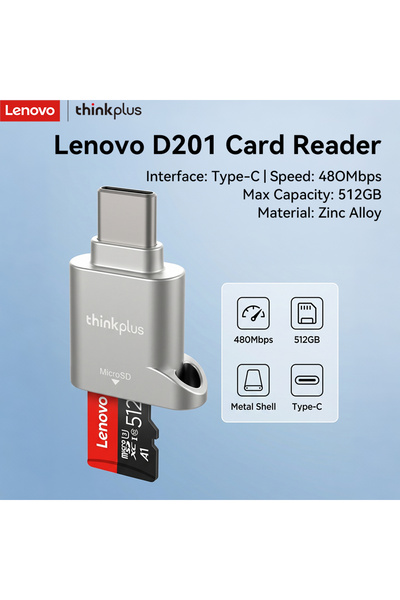 Choice Lenovo Silver Card Reader, Unique Appearance Design, Plug and Play, Wi...