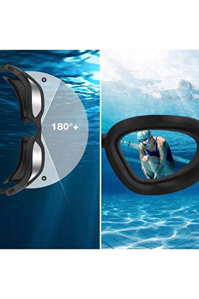 Renew Force Ochelari de înot negri pentru piscină, ANTI-ABURIRE, cu filtru UV...