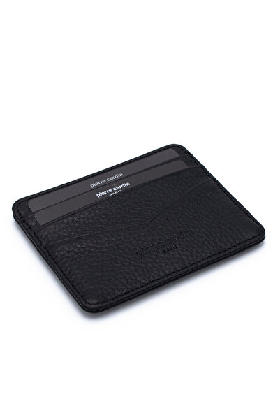 Pierre Cardin Black Unisex Leather Card Holder 0626Vc1
