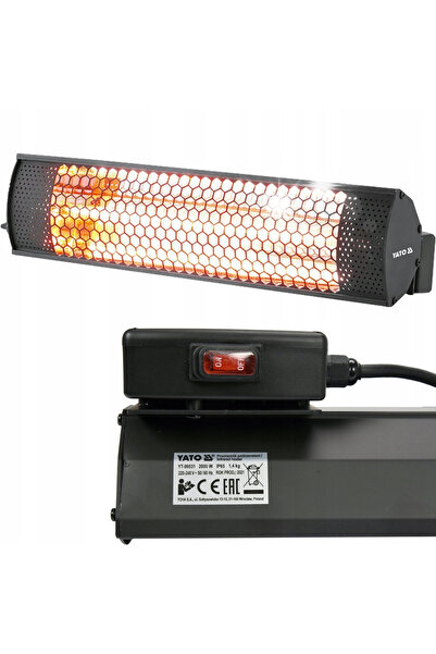 VOREL by YATO Lampă de încălzire terasă cu infraroșu, aurie, 2000W 2Kw