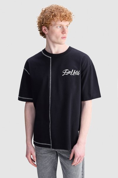 ecko unltd. Reon Oversize Printed Crew Neck 100% Cotton Men's Black T-Shirt