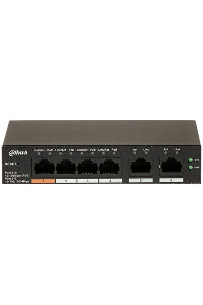 DAHUA Switch PoE 4+2 gestionat, inteligent, gestionat în cloud, 60W pentru ca...