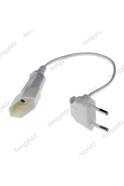 Choice 0.3M white 1PCS EU Power Adapter Cord,90 Degree Angled European Round ...
