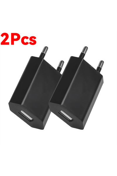 Choice3 2Pcs EU Plug Black 1-5Pcs Universal EU Plug USB Charger 5V 1A Fast Ch...
