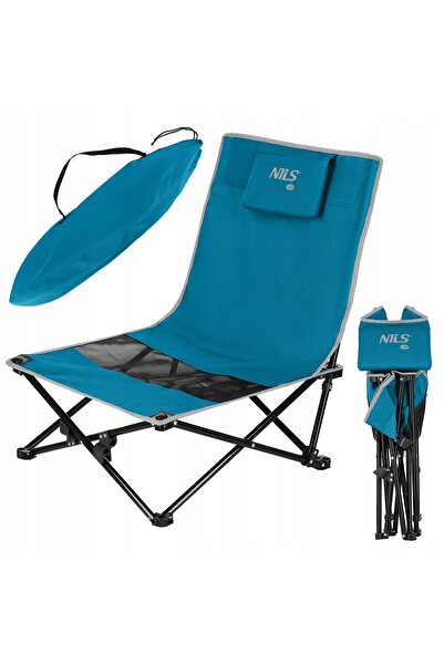 NILS CAMP Nils Nc3306 Scaun de plajă albastru-gri pentru camping, plajă, grădină
